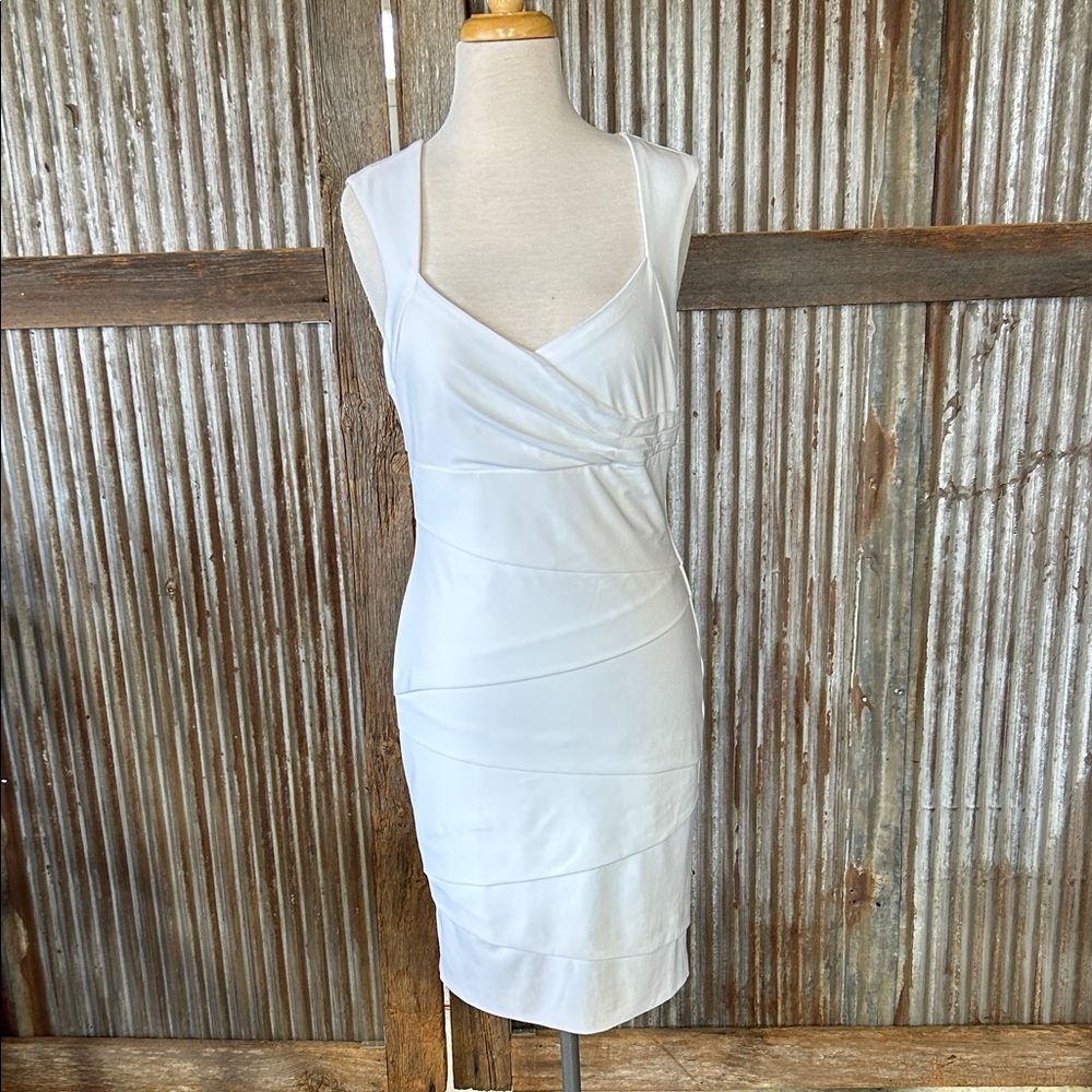 White House Black Market Elegant White Sleeveless Dress